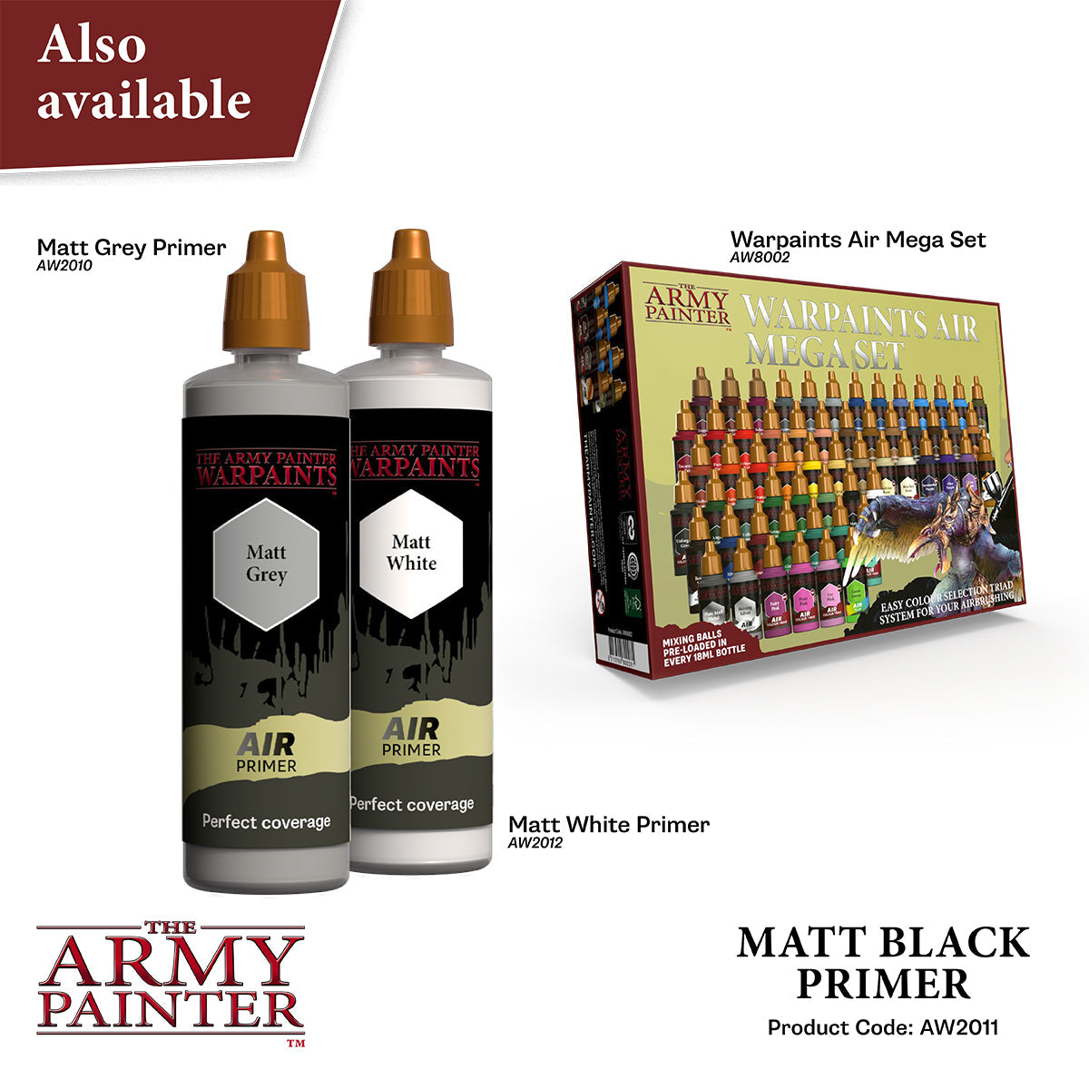  The Army Painter Color Primer Spray Paint, Matt Black